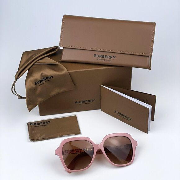 NEW Burberry BE4389 406113 Pink Brown Gradient Oversized Square Women Sunglasses - Picture 9 of 11